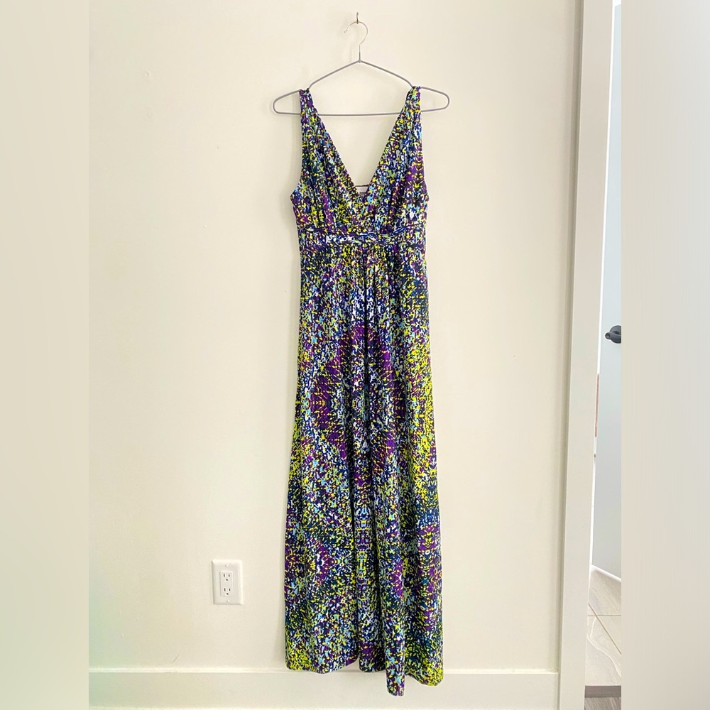 Cleo Maxi Dress Cinched Waist Tie Dye Style Size Small